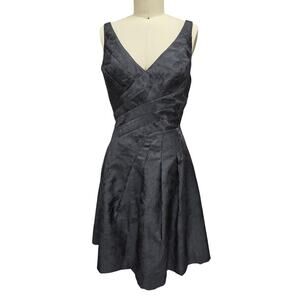 White House Black Market Black Floral Damask Cocktail Dress 14